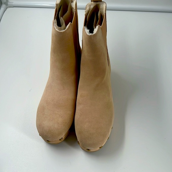 J.Crew pale pink suede clog ankle boots - Picture 1 of 5